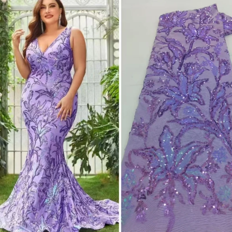 African Lavender Fabric High Quality Handmade Beads Bridal Lace Fabric Luxury Sequins Beaded Embroidery for Wedding Dress
African Lavender Fabric High Quality Handmade Beads Bridal Lace Fabric Luxury Sequins Beaded Embroidery for Wedding Dress