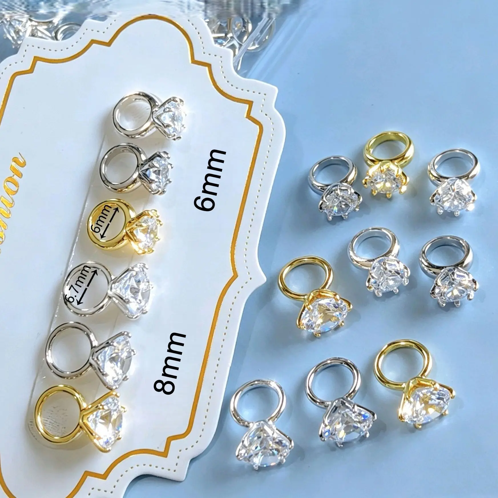 10pcs Luxury Big Icy Clear Crystal Zircon Nail Art Ring Figures Material Manicure Nails Accesorios Supplies Decorations Charms
10pcs Luxury Big Icy Clear Crystal Zircon Nail Art Ring Figures Material Manicure Nails Accesorios Supplies Decorations Charms