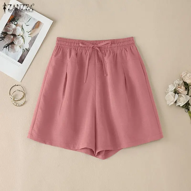 2026 ZANZEA Summer Elastic Waist Solid Shorts Women Stylish Casual Holiday Beach Shorts Drawstring Baggy Pantalon Female Palazzo
2026 ZANZEA Summer Elastic Waist Solid Shorts Women Stylish Casual Holiday Beach Shorts Drawstring Baggy Pantalon Female Palazzo
