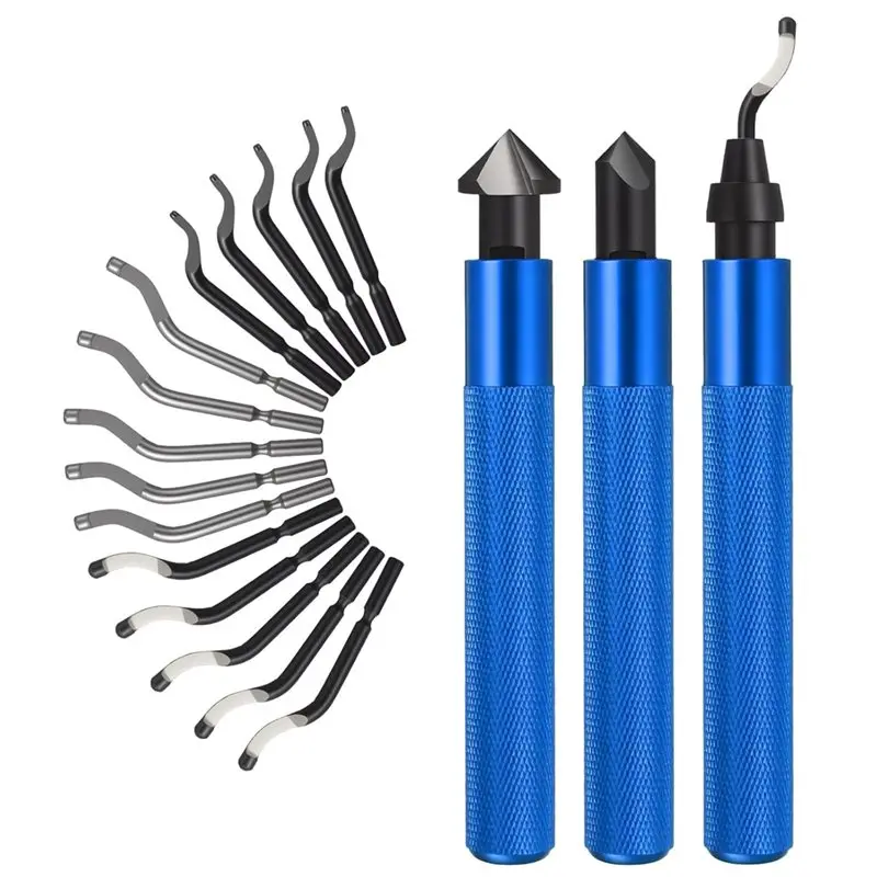 AB34-3 Pcs Hand Deburring Tool Kit 2 Countersink Hand Reamer And 1 Deburring Tool With 15 Extra High Speed Steel Swivel Blade
AB34-3 Pcs Hand Deburring Tool Kit 2 Countersink Hand Reamer And 1 Deburring Tool With 15 Extra High Speed Steel Swivel Blade