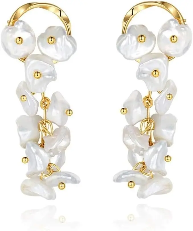 Women’s 925 Sterling Silver Freshwater Pearl Drop Dangle Earrings, Bridal Wedding Jewelry, Dainty Gold Earrings
Women’s 925 Sterling Silver Freshwater Pearl Drop Dangle Earrings, Bridal Wedding Jewelry, Dainty Gold Earrings