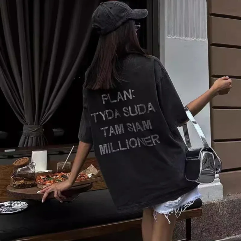 Rhinestone Letter Casual Tee Shirt S-XXXL Size Bodyfriend Style Korean O Neck Summer T Shirt Women Streetwear Harajuku Tops
Rhinestone Letter Casual Tee Shirt S-XXXL Size Bodyfriend Style Korean O Neck Summer T Shirt Women Streetwear Harajuku Tops