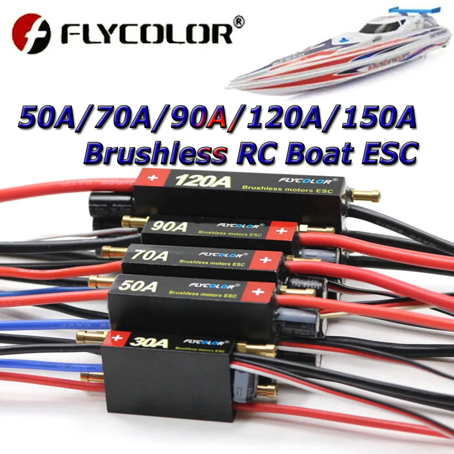 Original FLYCOLOR 30A 50A 70A 90A 120A Speed Controller Brushless Boat ESC Waterproof 2-6S Lipo Program Card For RC Boat Motor
Original FLYCOLOR 30A 50A 70A 90A 120A Speed Controller Brushless Boat ESC Waterproof 2-6S Lipo Program Card For RC Boat Motor