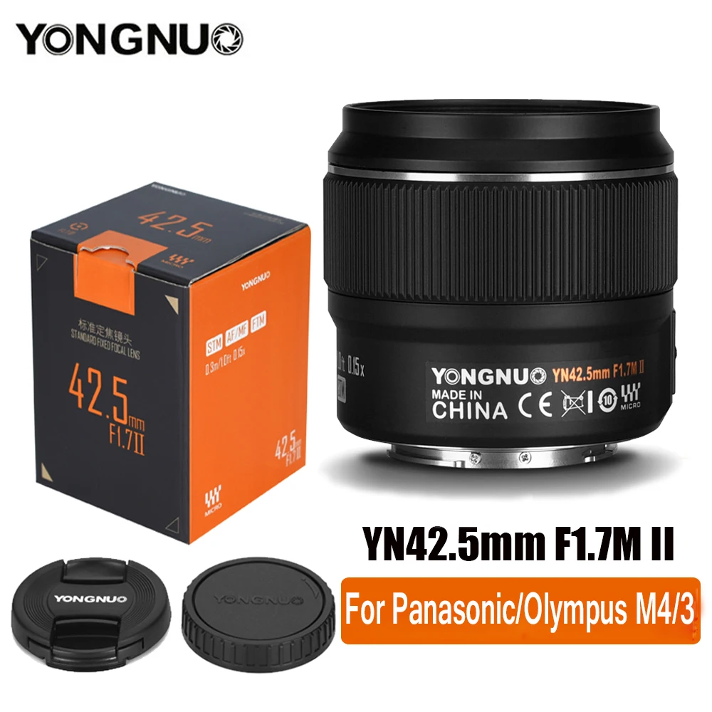 YONGNUO YN42.5mm F1.7M II Camera Prime Lens for M4/3 Panasonic G100 GH5 G9 G95 G85 GX9 GF-10 Olympus E-M5II E-M10 III IV E-PL10
YONGNUO YN42.5mm F1.7M II Camera Prime Lens for M4/3 Panasonic G100 GH5 G9 G95 G85 GX9 GF-10 Olympus E-M5II E-M10 III IV E-PL10