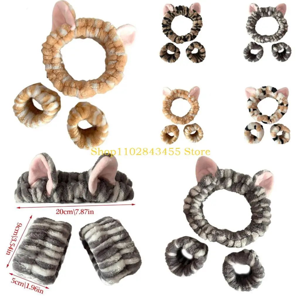 49MC 3pcs/set Lovely Kitten Ear Wristband Hairband for Women Makeup Washing Face
49MC 3pcs/set Lovely Kitten Ear Wristband Hairband for Women Makeup Washing Face