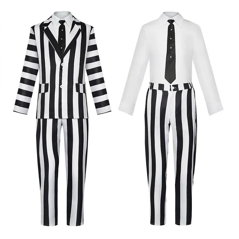 Beetlejuicee Cosplay Costume Black-and-white Striped Suit with Shirt Halloween Outfits Beetle Costume Gothic Suit#1#W.
Beetlejuicee Cosplay Costume Black-and-white Striped Suit with Shirt Halloween Outfits Beetle Costume Gothic Suit#1#W.