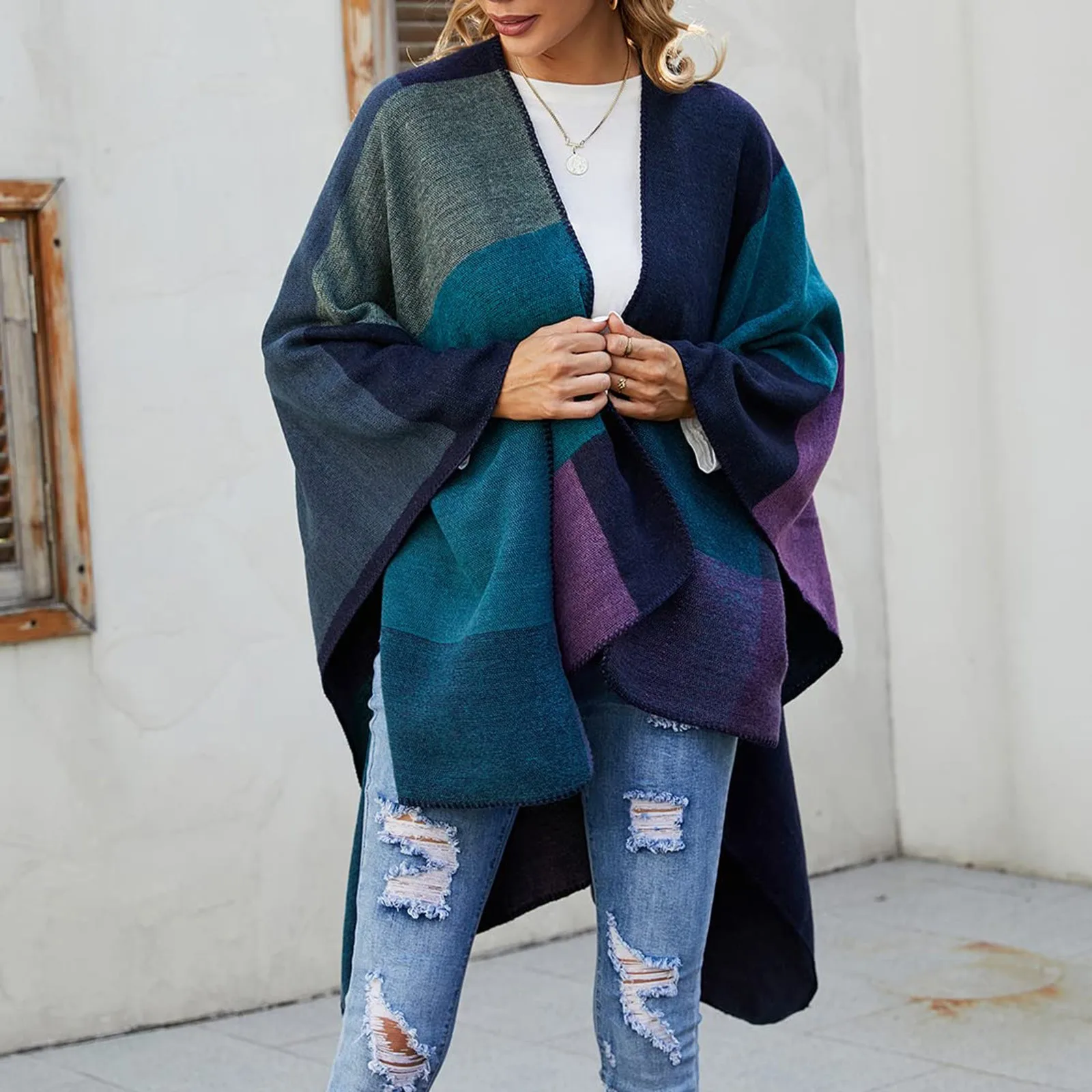 Thicken Winter Shawl Wraps Cape Women Fall Ponchos Plus Size Block Plaid Open Front Sweater Fleece Scarf Coat Holiday Outfits
Thicken Winter Shawl Wraps Cape Women Fall Ponchos Plus Size Block Plaid Open Front Sweater Fleece Scarf Coat Holiday Outfits