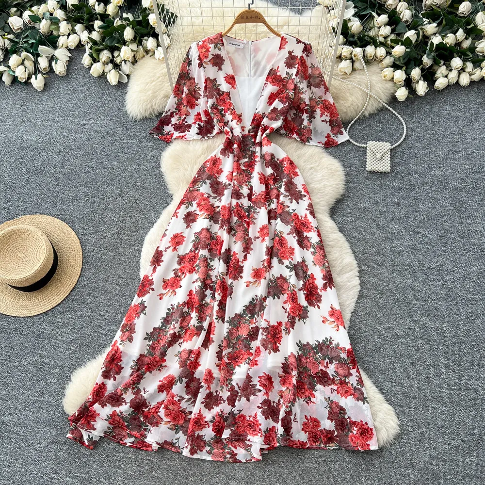 French Romantic Style V Neck Large Floral Midi Dress Women Summer Bright Boho Office Workwear High Waist A-Line Long Dress DS529
French Romantic Style V Neck Large Floral Midi Dress Women Summer Bright Boho Office Workwear High Waist A-Line Long Dress DS529