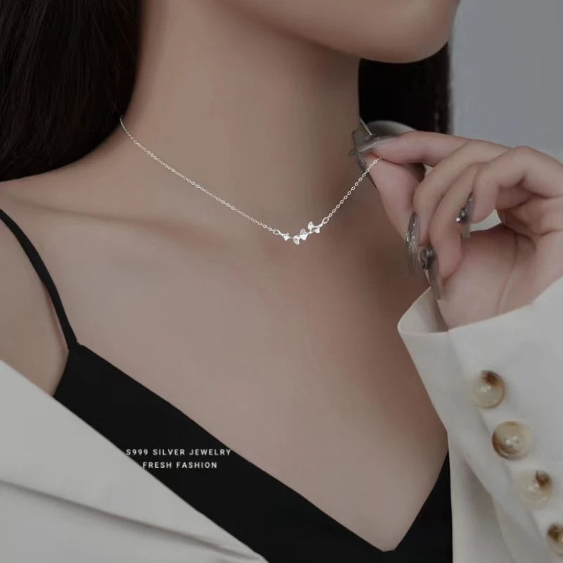 925 Silver Fashion Women's Pendant Necklace Women's Girls Crystal Chain Necklace Punk Party Jewelry Ginkgo Biloba Necklace
925 Silver Fashion Women's Pendant Necklace Women's Girls Crystal Chain Necklace Punk Party Jewelry Ginkgo Biloba Necklace