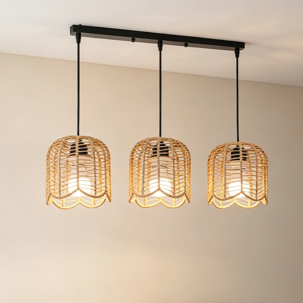 3-Heads Boho Woven Chandelier E27 Rattan Pendant Lamps Vintage Farmhouse Rural Bedroom Living Room Home Decor Hanging Lighting
3-Heads Boho Woven Chandelier E27 Rattan Pendant Lamps Vintage Farmhouse Rural Bedroom Living Room Home Decor Hanging Lighting