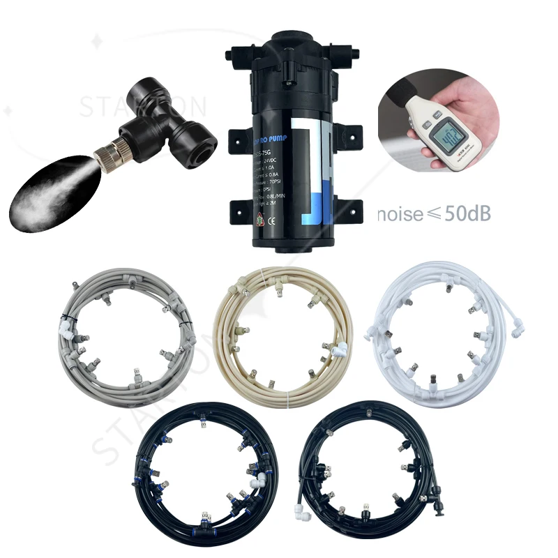 New Quiet DC 24V Water Pump Sprayer 6mm Slip Lock Fog Nozzles Garden Watering Kit
New Quiet DC 24V Water Pump Sprayer 6mm Slip Lock Fog Nozzles Garden Watering Kit