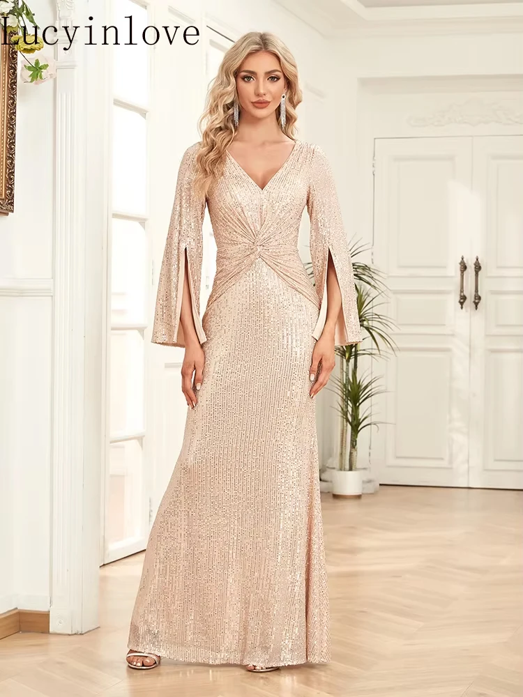 Lucyinlove Luxury Sequins Evening Dresses 2025 Women Formal Maxi Prom Long Sleeves Party Mermaid Elegant Cocktail Gowns
Lucyinlove Luxury Sequins Evening Dresses 2025 Women Formal Maxi Prom Long Sleeves Party Mermaid Elegant Cocktail Gowns