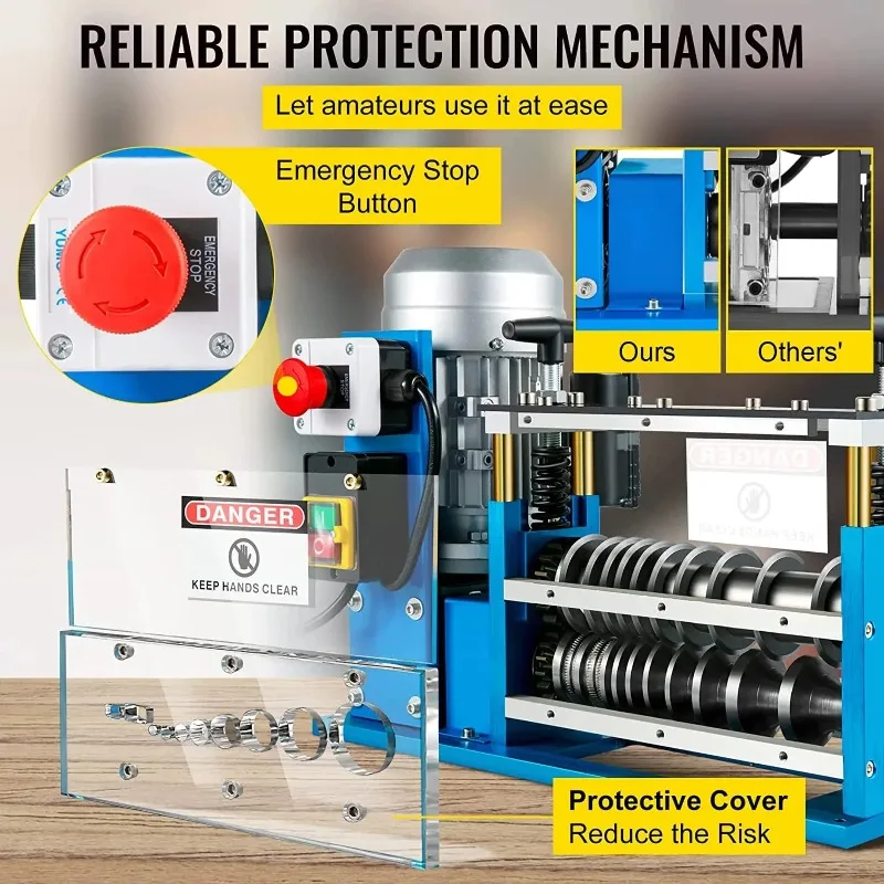 DG-750 Electric Wire Stripping Machine 1.5-38mm Cable Stripper 750W Copper Peeler For Copper Aluminium Wire Recovery
DG-750 Electric Wire Stripping Machine 1.5-38mm Cable Stripper 750W Copper Peeler For Copper Aluminium Wire Recovery