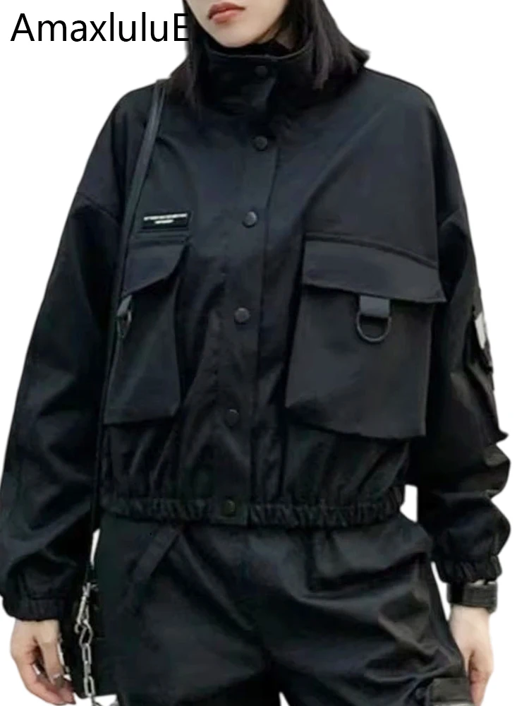 Amax luluE European Designer Spring Clothing Women Black Punk Style Jackets Ladies Casual Short Coats Female Gothic Streetwear
Amax luluE European Designer Spring Clothing Women Black Punk Style Jackets Ladies Casual Short Coats Female Gothic Streetwear