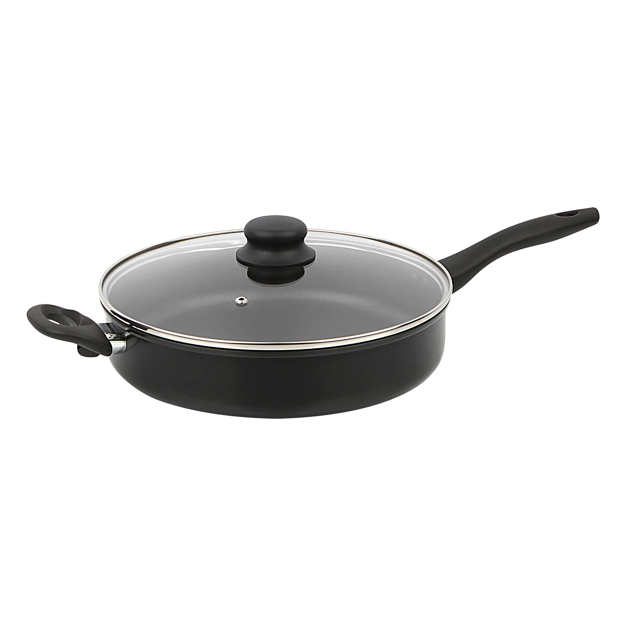 4 Quart Non-Stick 28cm Black Jumbo Frying Pan with Glass Lid for Multi-Use Cooking
4 Quart Non-Stick 28cm Black Jumbo Frying Pan with Glass Lid for Multi-Use Cooking