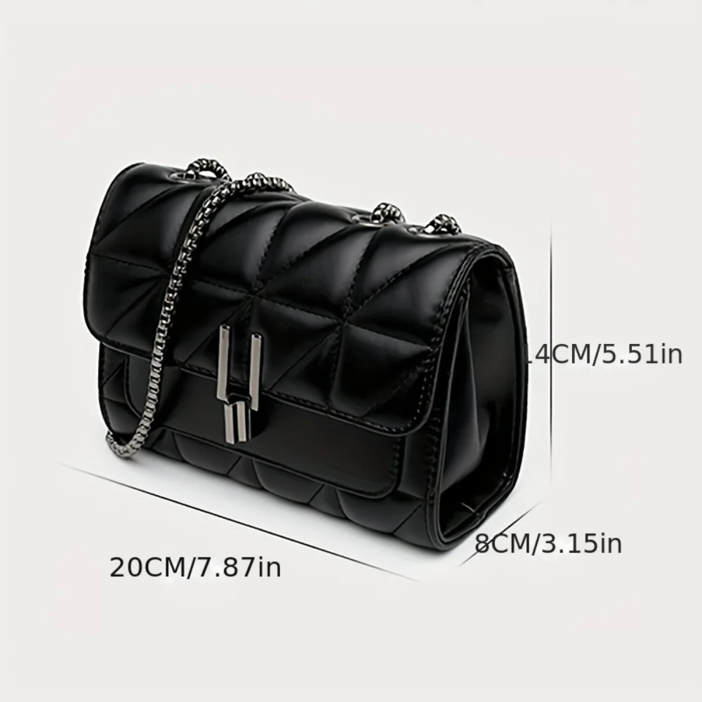 Women's Quilted Chain Crossbody Bag, Casual PU Leather Shoulder Purse, Fashion Small Square Bag
Women's Quilted Chain Crossbody Bag, Casual PU Leather Shoulder Purse, Fashion Small Square Bag
