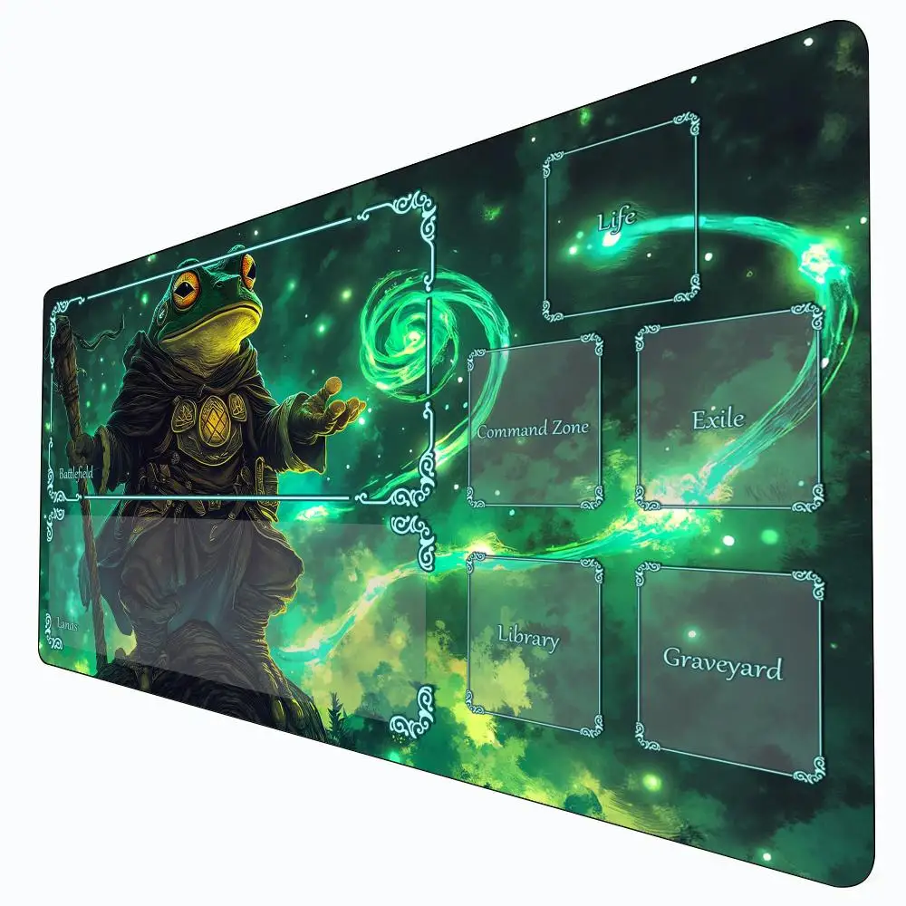 The Great Frog Wizard MTG Playmat Magic Card Battle Mat Non-Slip Durable 35X60CM Commander playmat Board Game Mat for TCG