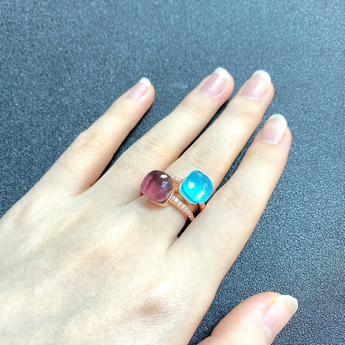 Classic2Pcs/Set New Square Candy Ring Slim Single Row Zircon Crystal Ring Gold Plated Amethyst Ring Fashion Jewelry Gift
Classic2Pcs/Set New Square Candy Ring Slim Single Row Zircon Crystal Ring Gold Plated Amethyst Ring Fashion Jewelry Gift