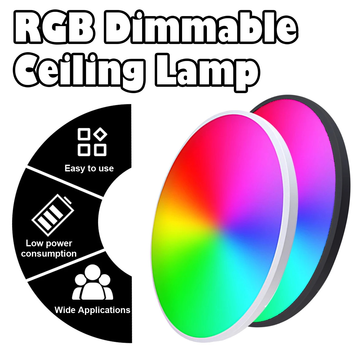 Smart Rgb Round Ceiling Light Fixture Led Lights Dimmable Bluetooth Or Wifi Lamp 24w 3000k-6500k Spotlight Indoor Lighting Night
Smart Rgb Round Ceiling Light Fixture Led Lights Dimmable Bluetooth Or Wifi Lamp 24w 3000k-6500k Spotlight Indoor Lighting Night