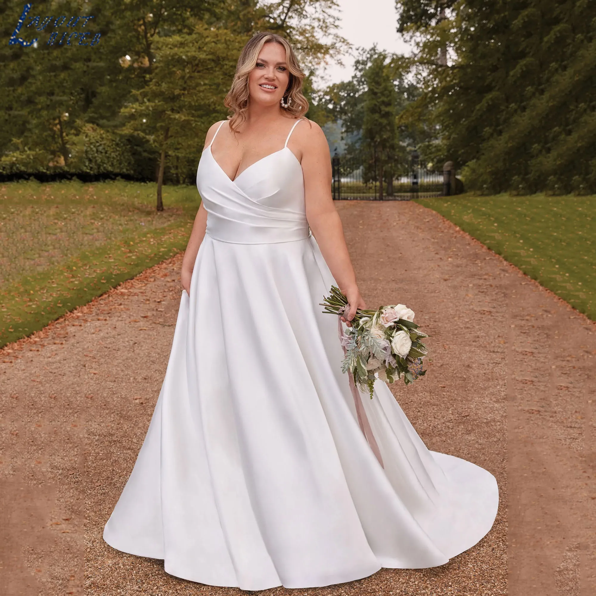 LAYOUT NICEB Plus Size Wedding Dress Women Elegant V-Neck A-Line Backless Bride Gowns Simple Satin vestidos de novia Customized
LAYOUT NICEB Plus Size Wedding Dress Women Elegant V-Neck A-Line Backless Bride Gowns Simple Satin vestidos de novia Customized