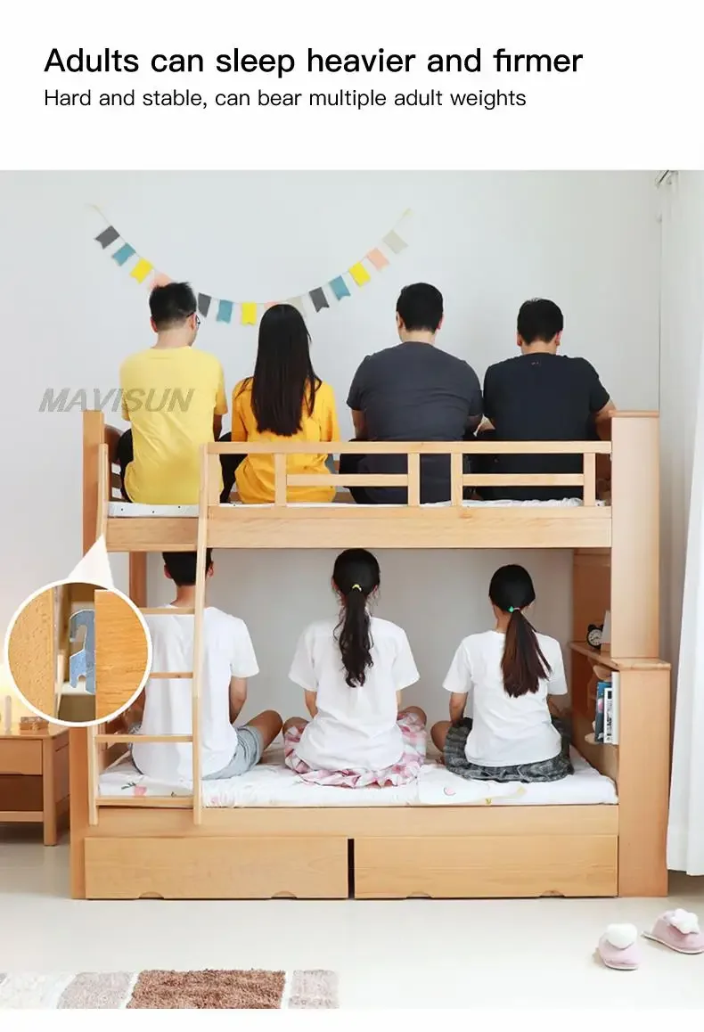 bed Child Furniture Japanese Style Ladder Environmental Protection German Beech Wood Bunk Strong Storage Combination
bed Child Furniture Japanese Style Ladder Environmental Protection German Beech Wood Bunk Strong Storage Combination