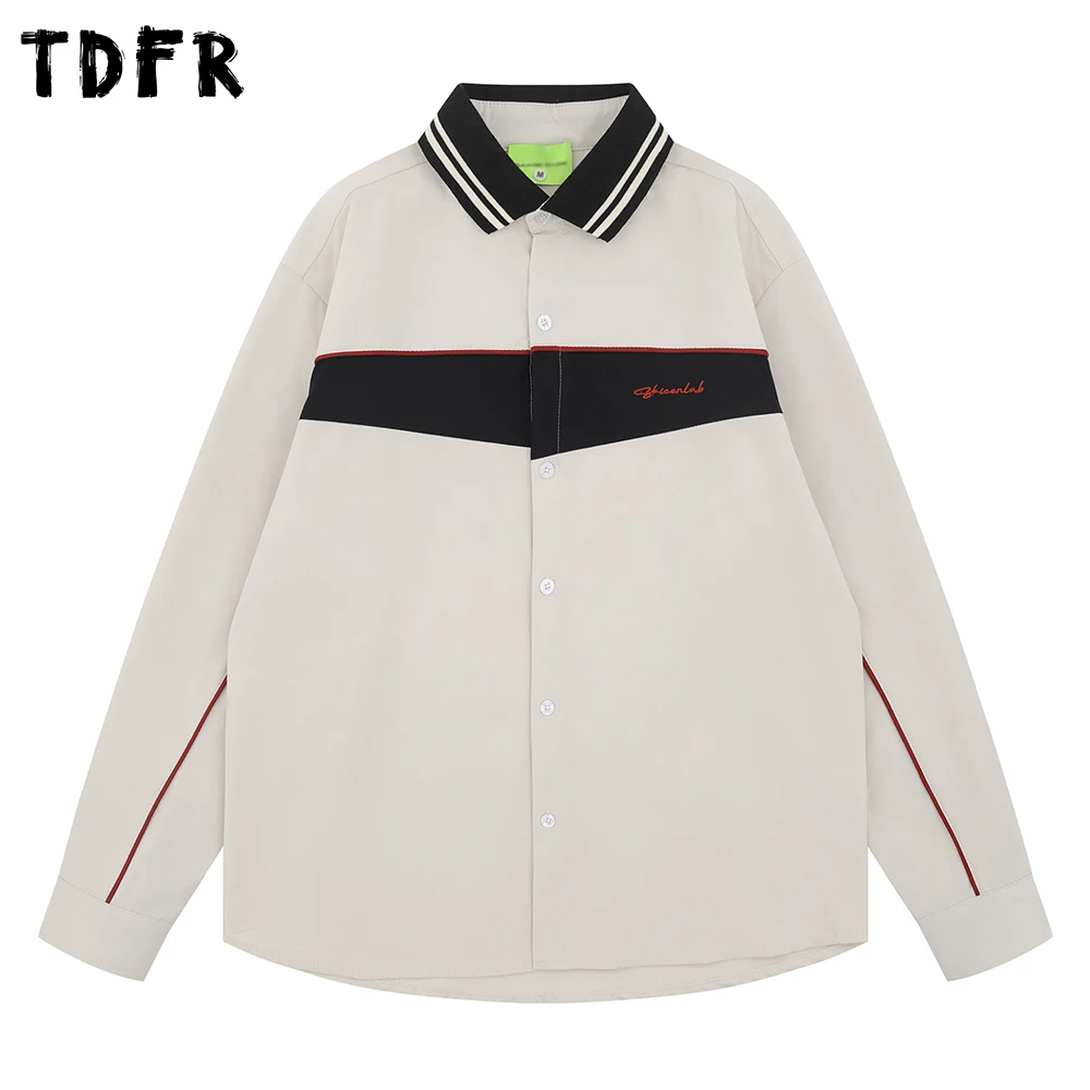 Contrast Paneled Long Sleeve Shirts Mens Autumn Letter Embroidery Retro Casual Lapel Single Breasted Loose Shirts Man
Contrast Paneled Long Sleeve Shirts Mens Autumn Letter Embroidery Retro Casual Lapel Single Breasted Loose Shirts Man
