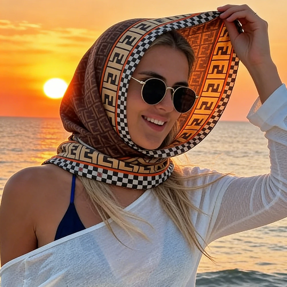 1pc Fashion Print Satin-Finish Scarf-Lightweight Simulated Silk Square Scarf Luxury Female Hijab Spring Summer Versatile Scarf
1pc Fashion Print Satin-Finish Scarf-Lightweight Simulated Silk Square Scarf Luxury Female Hijab Spring Summer Versatile Scarf