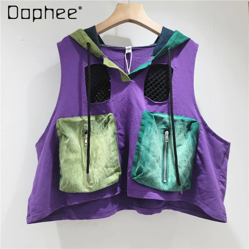 Personalized Fashion Trendy Cool Multi-pocket Tooling Wind Hooded Vest Women 2025 Summer Fashion Pullover Tops Vest for Women
Personalized Fashion Trendy Cool Multi-pocket Tooling Wind Hooded Vest Women 2025 Summer Fashion Pullover Tops Vest for Women