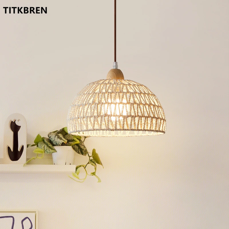 Japanese Style Simple Pendant Lights Wooden Lamp Cap Base Hand-woven Rattan Shade E27 LED Home Chandelier
Japanese Style Simple Pendant Lights Wooden Lamp Cap Base Hand-woven Rattan Shade E27 LED Home Chandelier
