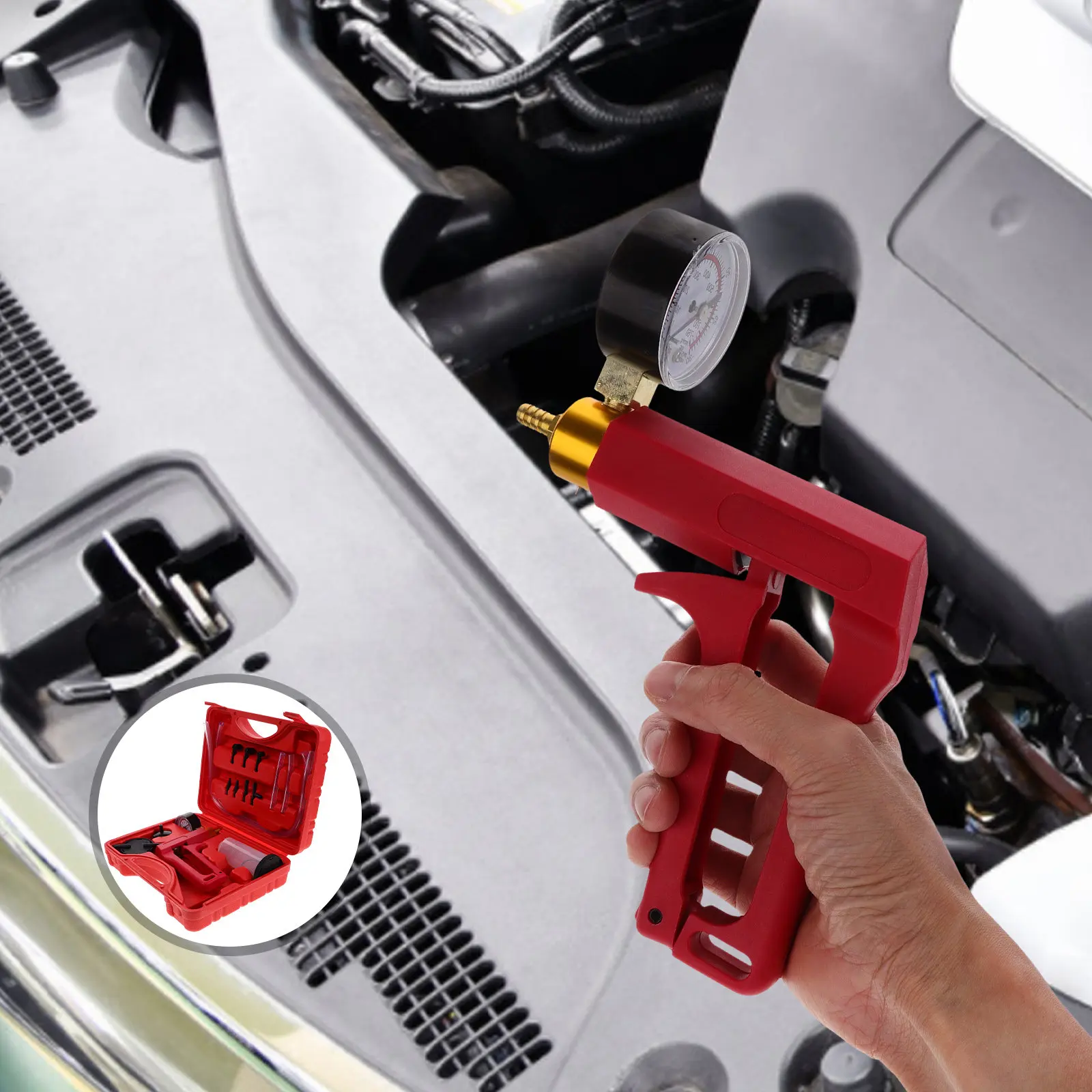 Brake Clutch Fluid Bleeding Tool Bleeder Pump Kit with Handheld Vacuum Automotive
Brake Clutch Fluid Bleeding Tool Bleeder Pump Kit with Handheld Vacuum Automotive