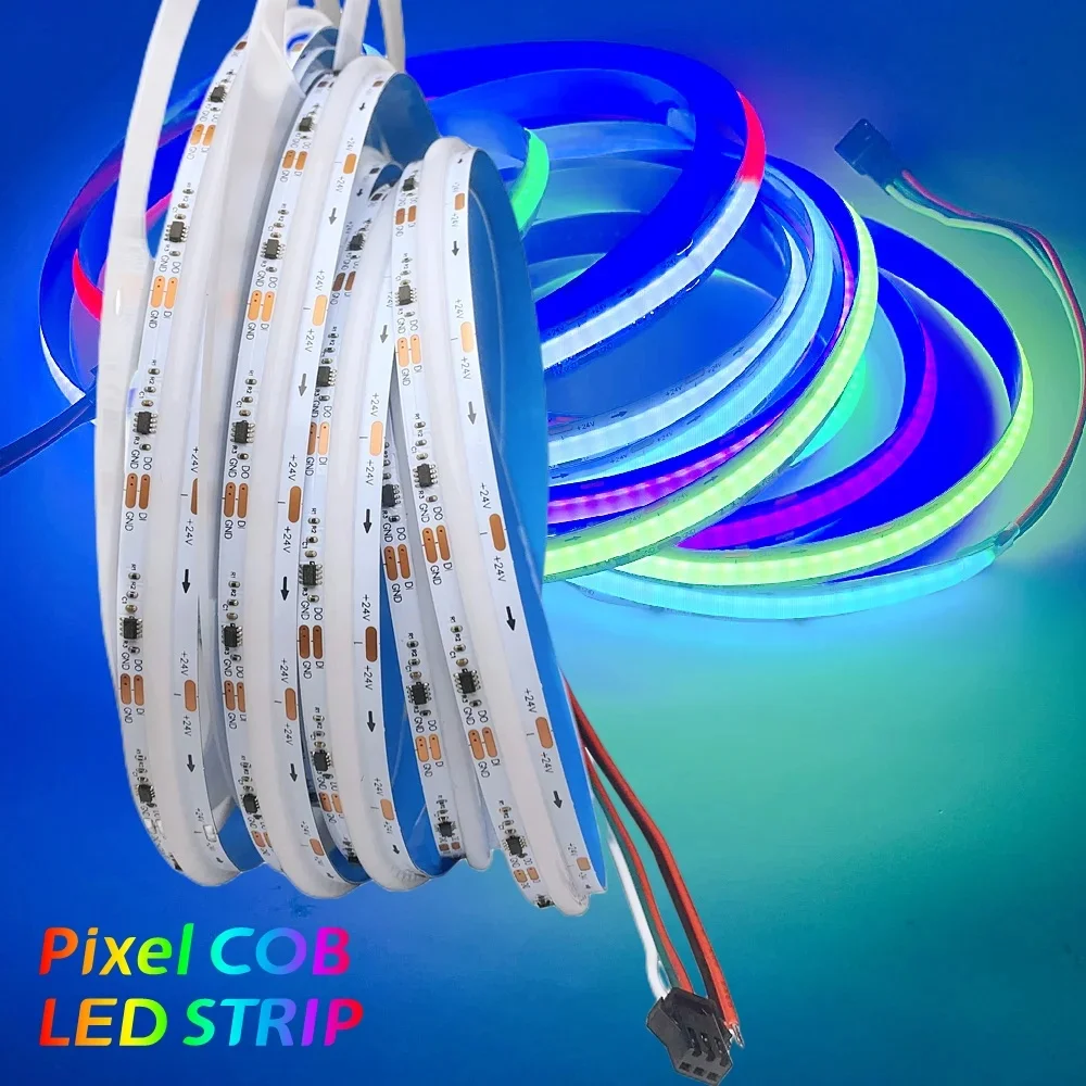 Addressable RGB COB LED Strip Full Dream Color LED Strip Light Pixel WS2811 LED Ribbon Lamp Tape Room Colorful LED Light 12V/24V
Addressable RGB COB LED Strip Full Dream Color LED Strip Light Pixel WS2811 LED Ribbon Lamp Tape Room Colorful LED Light 12V/24V