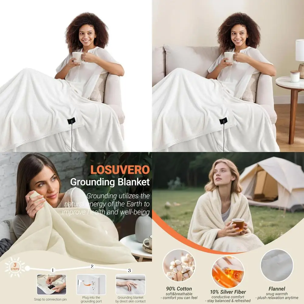 Уютное одеяло, подключенное землю, шнур 60x80, 15 футов, для улучшения сна и снятия стресса (белый)
Уютное одеяло, подключенное землю, шнур 60x80, 15 футов, для улучшения сна и снятия стресса (белый)