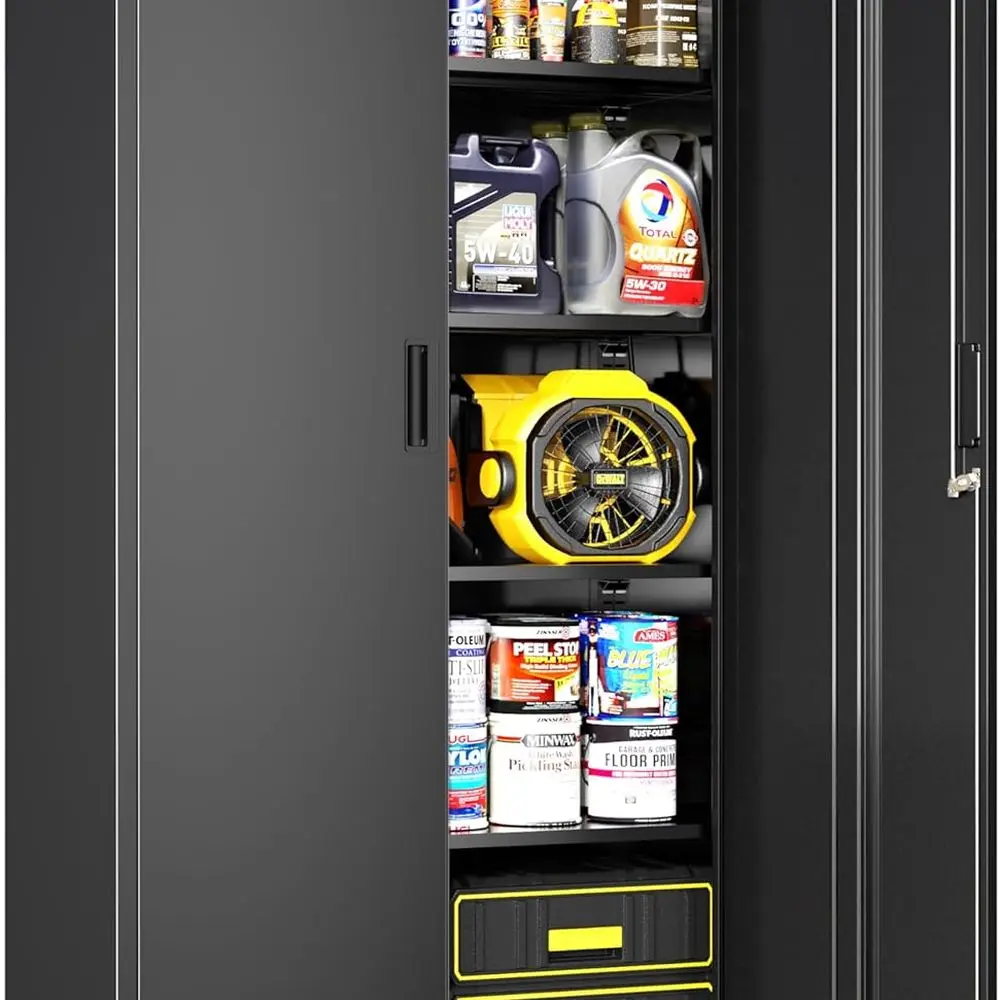 Металлический шкаф для хранения с 4 поворотными колесами, черный гаражный шкаф для хранения на колесах высотой 73 дюйма, шкаф для инструментов на колесиках с замком
Металлический шкаф для хранения с 4 поворотными колесами, черный гаражный шкаф для хранения на колесах высотой 73 дюйма, шкаф для инструментов на колесиках с замком