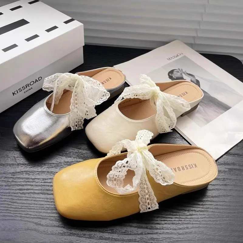 Low Heel Mary Jane Slippers Women's Outdoor Wear Spring Summer New Style Lace Knot Head Cover Slippers Korean Style
Low Heel Mary Jane Slippers Women's Outdoor Wear Spring Summer New Style Lace Knot Head Cover Slippers Korean Style