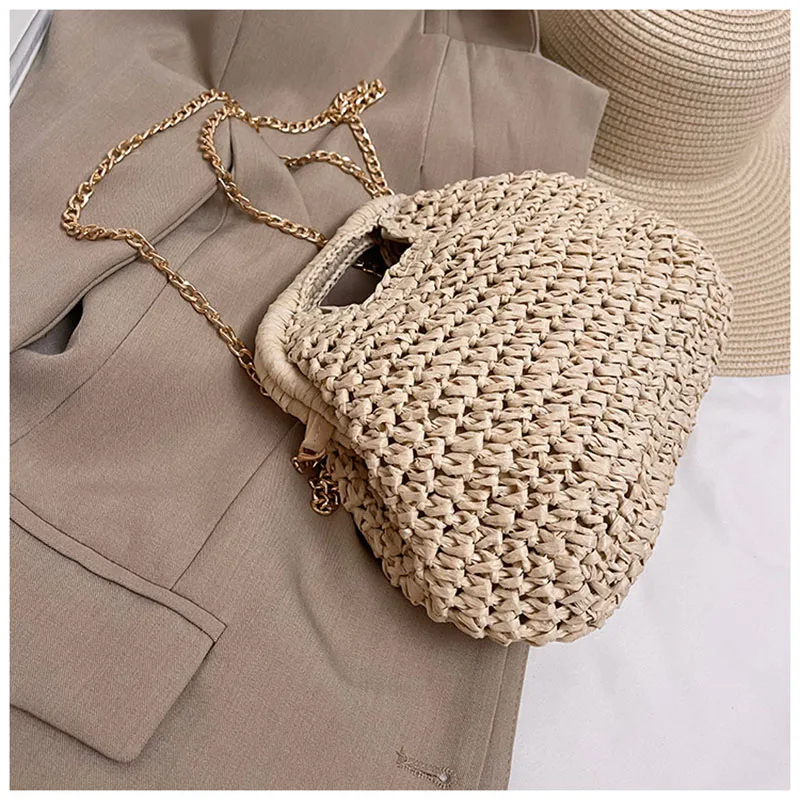 Женская праздничная пляжная экологически чистая сумка через плечо, соломенная сумка с цепочкой, сумка-мессенджер, тканые сумки-клатчи в стиле ретро для женщин
Женская праздничная пляжная экологически чистая сумка через плечо, соломенная сумка с цепочкой, сумка-мессенджер, тканые сумки-клатчи в стиле ретро для женщин