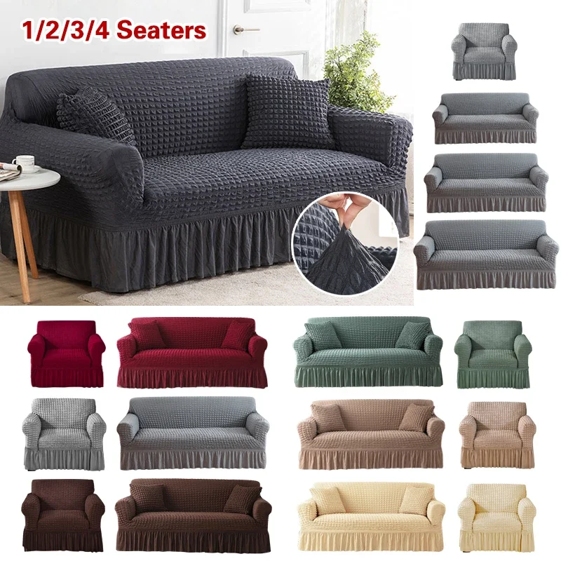 Sofa Slipcover with Skirt Easy Fitted Sofa Cover for Living Room Couch Cover Washable High Elastic Durable Seersucker Fabric
Sofa Slipcover with Skirt Easy Fitted Sofa Cover for Living Room Couch Cover Washable High Elastic Durable Seersucker Fabric