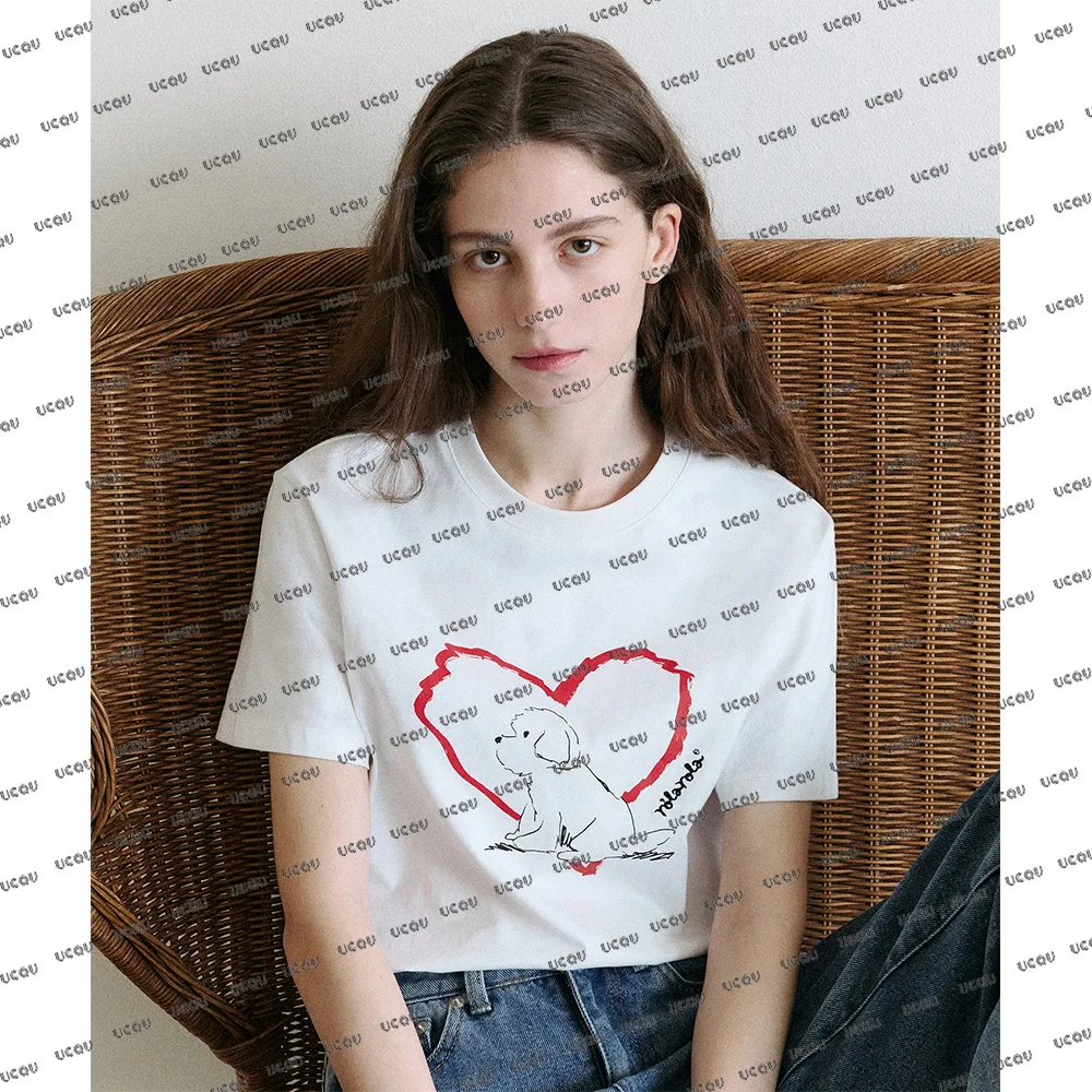 Heart Friends Puppy Print Белые футболки с короткими рукавами для женщин Корейская летняя уличная трендовая футболка с круглым вырезом Y2K Street Tops
Heart Friends Puppy Print Белые футболки с короткими рукавами для женщин Корейская летняя уличная трендовая футболка с круглым вырезом Y2K Street Tops