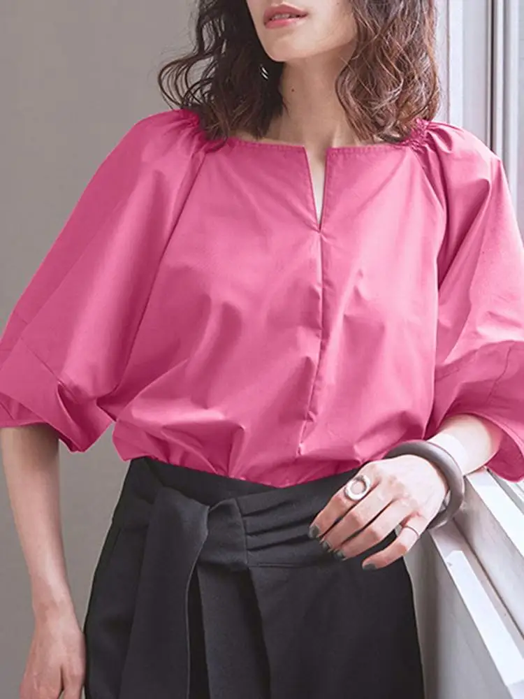 ZANZEA 2024 Summer Korean Blouse Women Lantern 3/4 Sleeve Elegant V Neck Solid Shirt Fashion Blusa Casual Loose Female Top Tunic
ZANZEA 2024 Summer Korean Blouse Women Lantern 3/4 Sleeve Elegant V Neck Solid Shirt Fashion Blusa Casual Loose Female Top Tunic