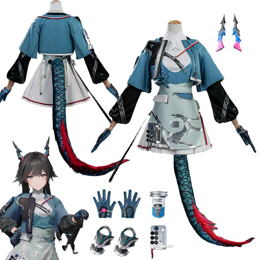 Fantasia Game Arknights Chen Qianyu Cosplay Clothing Tail Prop Women Disfraz Costume Women Halloween Carnival Party Clothes
Fantasia Game Arknights Chen Qianyu Cosplay Clothing Tail Prop Women Disfraz Costume Women Halloween Carnival Party Clothes