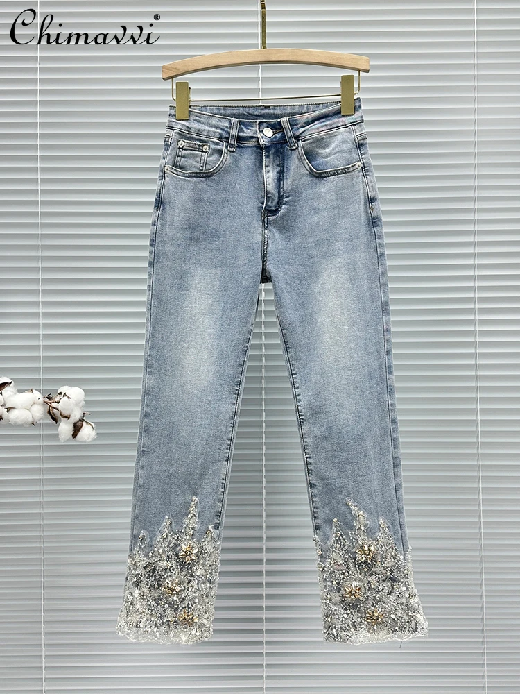 Heavy Industry Mesh Sequins Diamond Jeans Women's 2025 New Summer Fashion High Waist Skinny Versatile Straight Nine-Point Pants
Heavy Industry Mesh Sequins Diamond Jeans Women's 2025 New Summer Fashion High Waist Skinny Versatile Straight Nine-Point Pants