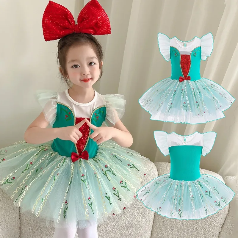Summer Kids Girl Cosplay Dress O-neck Mesh Flare Sleeves Sequined Bow Dance Perform Halloween Princess Dresses K7282
Summer Kids Girl Cosplay Dress O-neck Mesh Flare Sleeves Sequined Bow Dance Perform Halloween Princess Dresses K7282