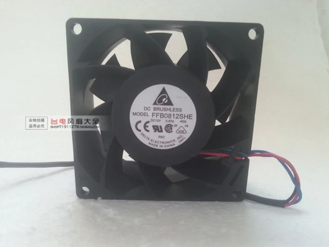for Delta FFB0812SHE cooling fan DC 12V 0.87A 80x80x38mm 3-Pin
for Delta FFB0812SHE cooling fan DC 12V 0.87A 80x80x38mm 3-Pin