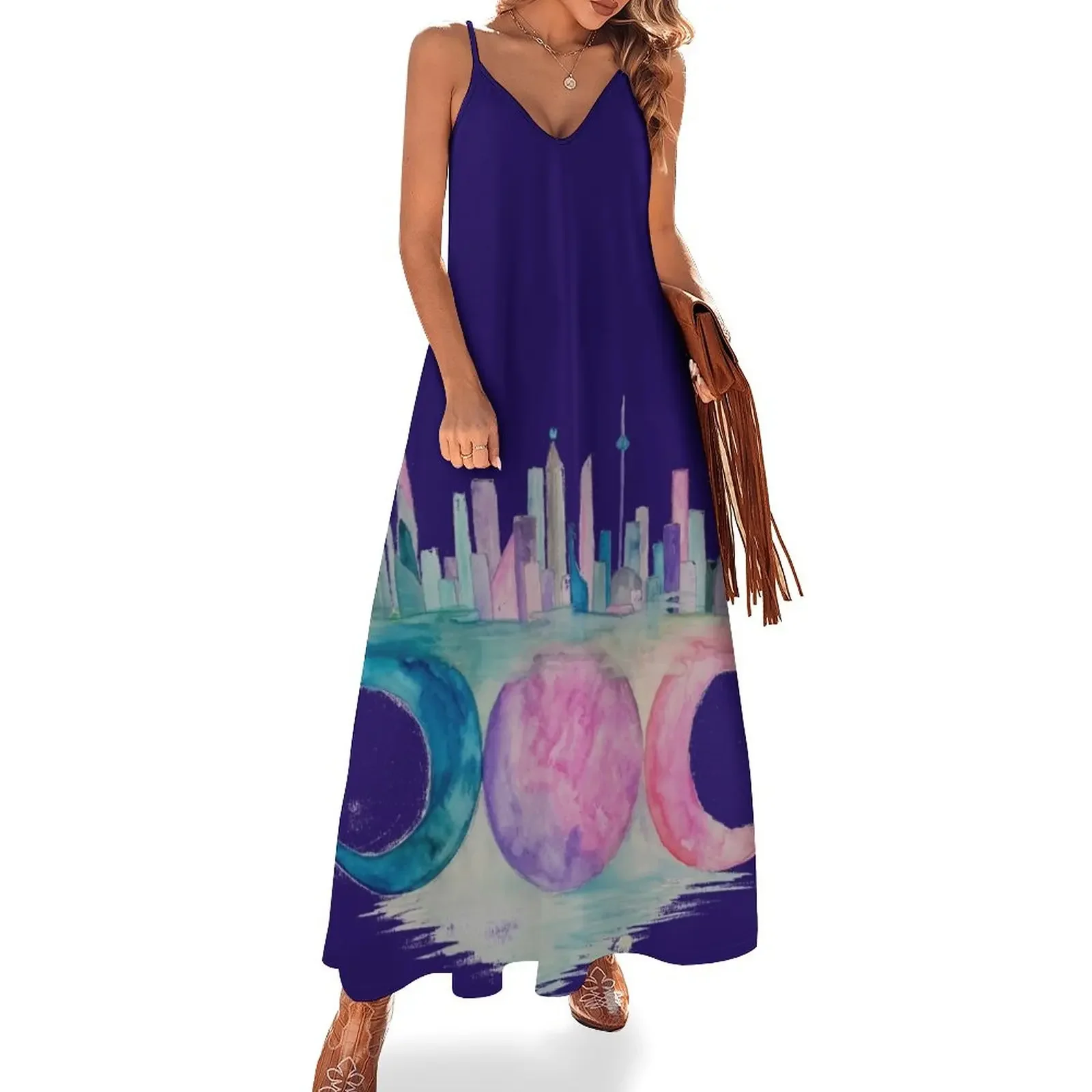 Three Moon City Sleeveless Dress dresses for womens long dresses for women Dress vintage
Three Moon City Sleeveless Dress dresses for womens long dresses for women Dress vintage