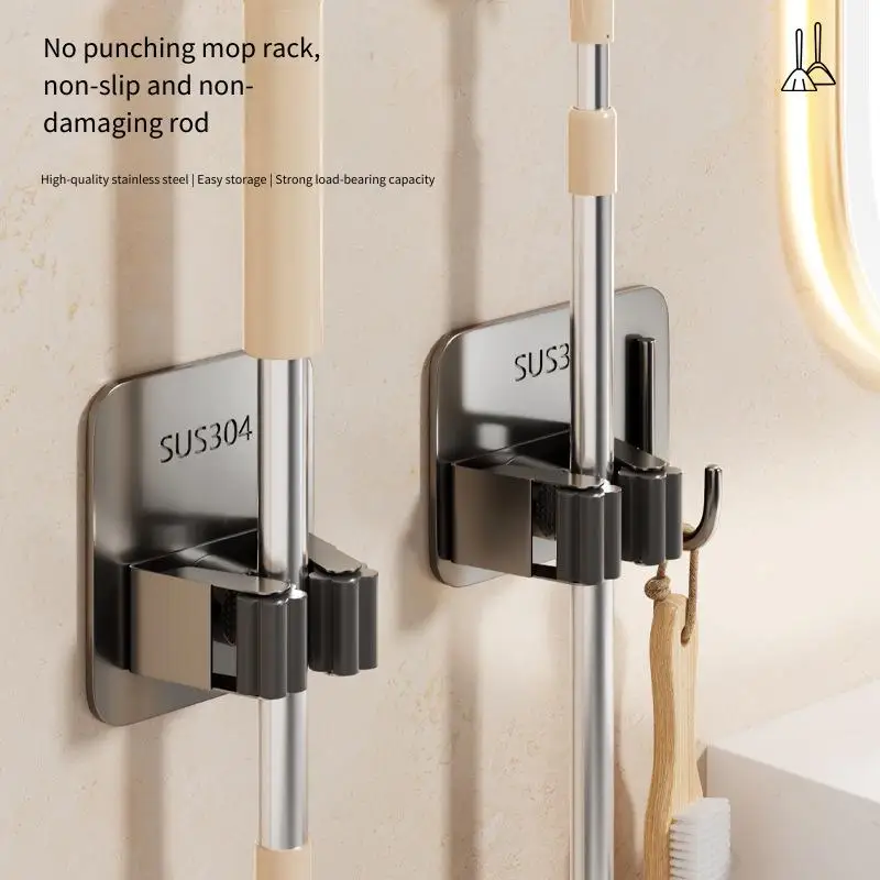 Stainless Steel Mop Broom Holder No Drill Wall Mounted Organizer Rack for Bathroom Kitchen Garage Closet Storagehome accessories
Stainless Steel Mop Broom Holder No Drill Wall Mounted Organizer Rack for Bathroom Kitchen Garage Closet Storagehome accessories
