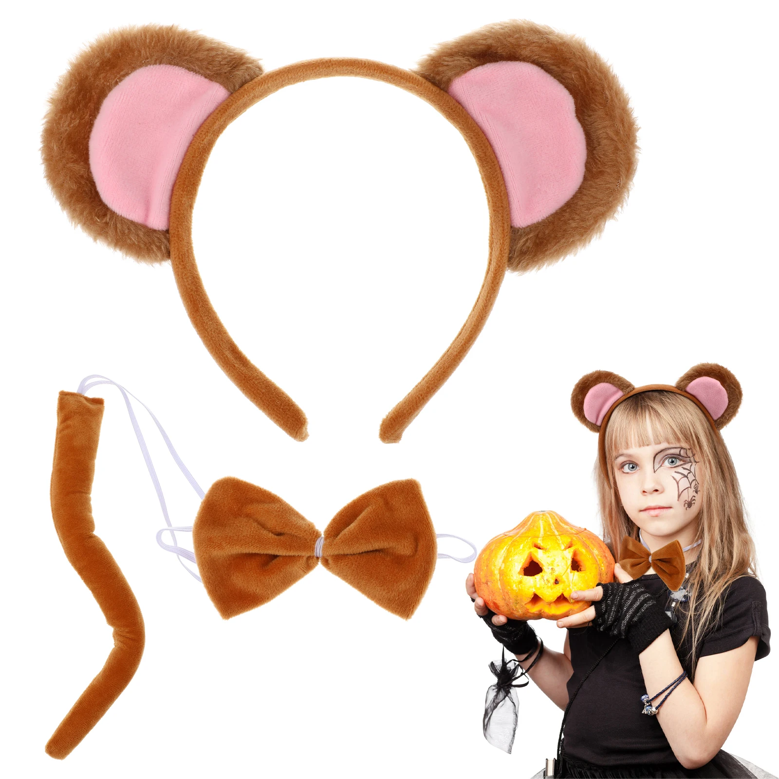 Monkey Headdress Set Pink Ears Headband Tail Accessories Cosplay Halloween Costume Prop Adult Kids Festival Party Photoshoot
Monkey Headdress Set Pink Ears Headband Tail Accessories Cosplay Halloween Costume Prop Adult Kids Festival Party Photoshoot