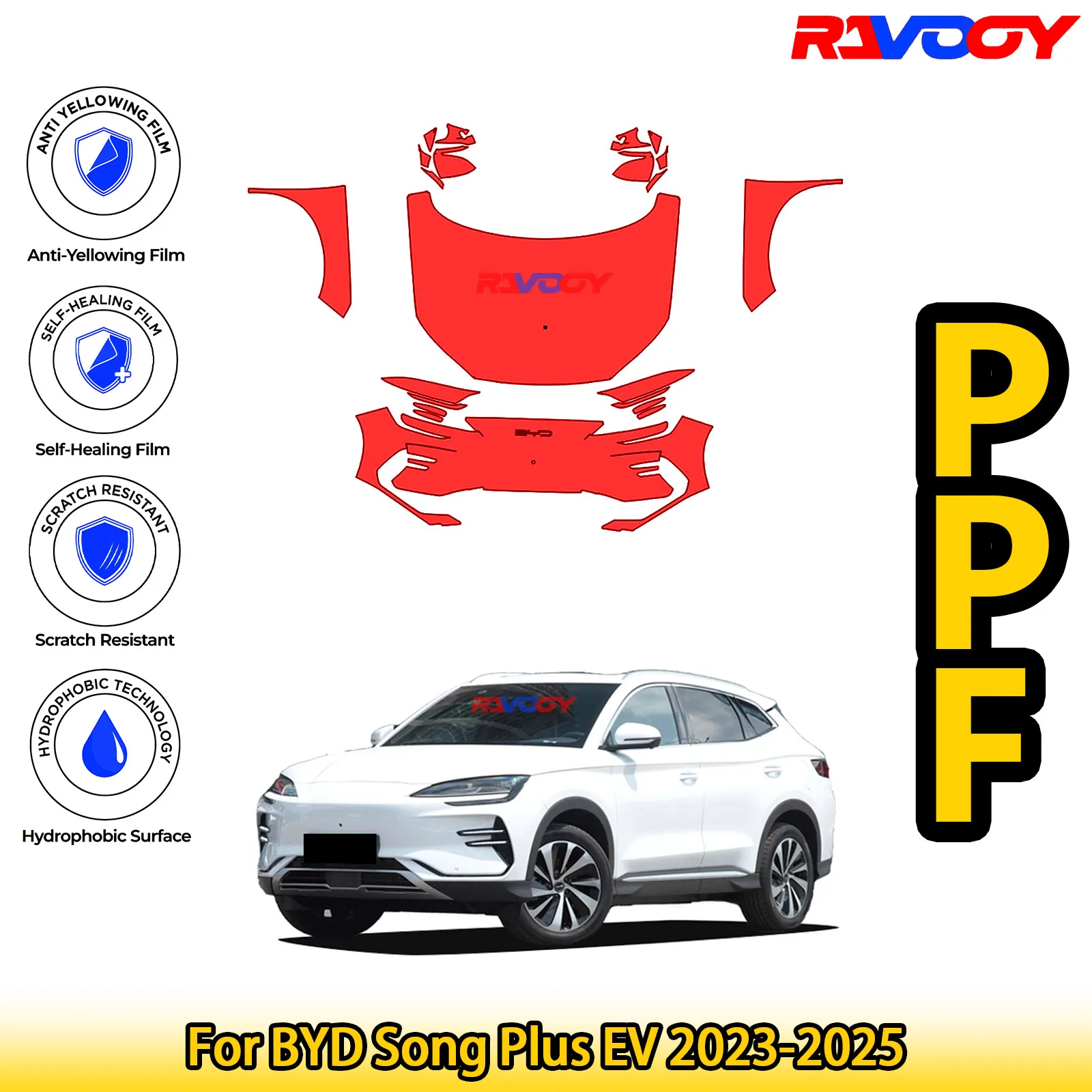 For BYD Song Plus EV 2023-2025 Glossy Matte Black Precut front PPF Kit Paint Protection Film
For BYD Song Plus EV 2023-2025 Glossy Matte Black Precut front PPF Kit Paint Protection Film