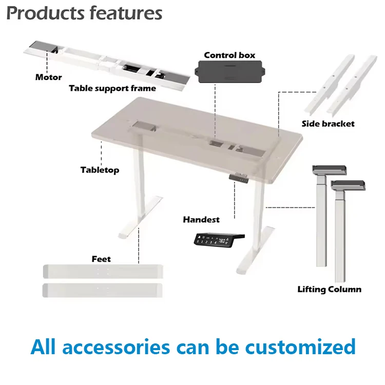Frame Home Office Height Adjustable Sit Stand Computer Desk Certified Quality Manufacturer Hot Sale Product Electric Desk Frame
Frame Home Office Height Adjustable Sit Stand Computer Desk Certified Quality Manufacturer Hot Sale Product Electric Desk Frame
