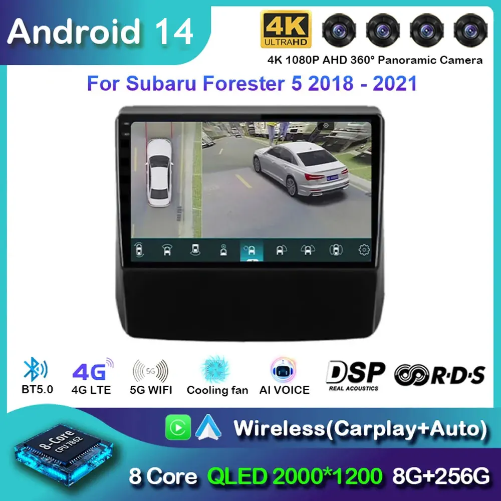 Автомобильное радио Android 14 Carplay для Subaru Forester 5 2018-2021 навигация мультимедийный GPS плеер стерео Wi-Fi + 4G видео 360 камера
Автомобильное радио Android 14 Carplay для Subaru Forester 5 2018-2021 навигация мультимедийный GPS плеер стерео Wi-Fi + 4G видео 360 камера