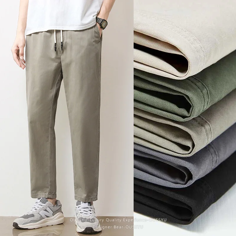 High Quality Summer Thin 95%Cotton Men's Casual Pants Breathable Solid Color Outdoor Elastic Waist Chino Khaki Trousers Male
High Quality Summer Thin 95%Cotton Men's Casual Pants Breathable Solid Color Outdoor Elastic Waist Chino Khaki Trousers Male