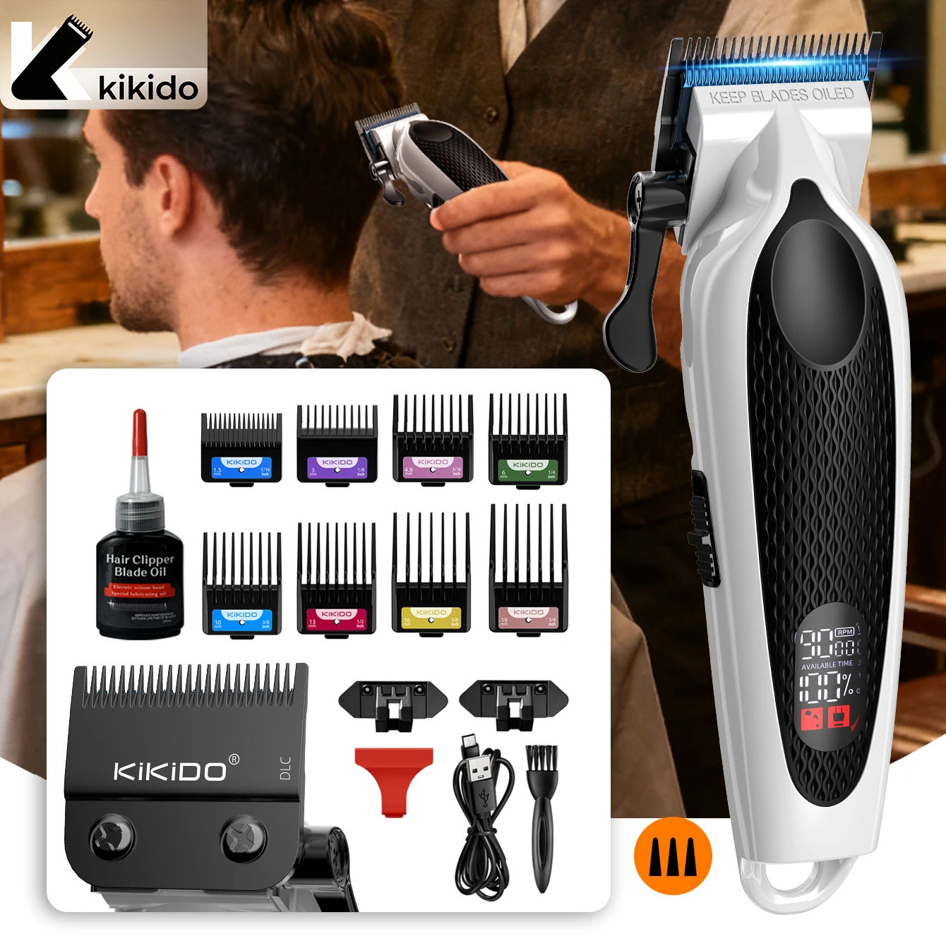 KiKiDO Professional Barber Hair Clipper Men Electric Trimmer Cordless Haircut Machine LED Display hair clipper set free shipping
KiKiDO Professional Barber Hair Clipper Men Electric Trimmer Cordless Haircut Machine LED Display hair clipper set free shipping
